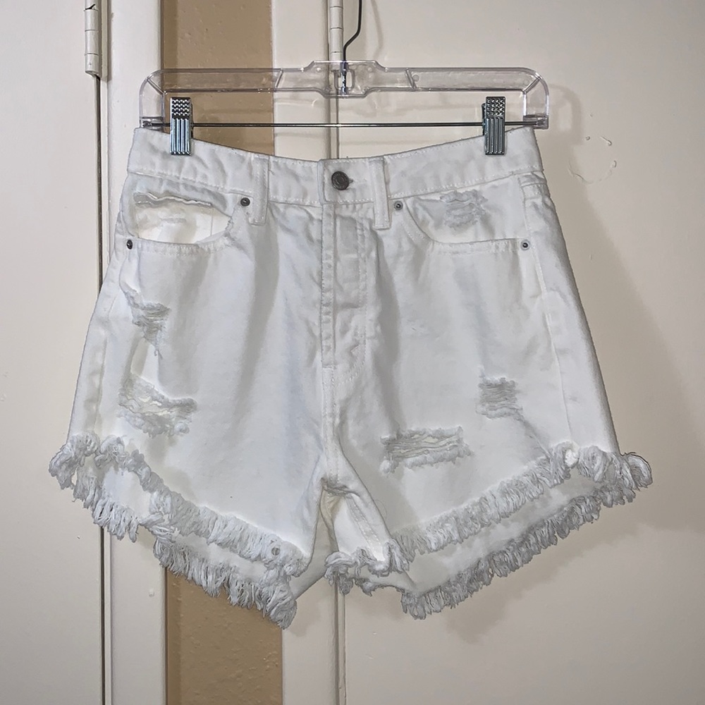 White denim shorts